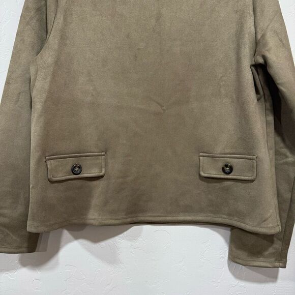 Faux Suede Button Trim Top Ann Taylor - Picture 3 of 7